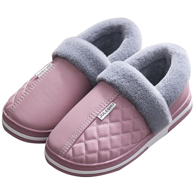 包跟加绒防水棉拖鞋女士防滑冬季