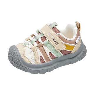 开心娃2025秋季中小童皮面防滑运动鞋儿童时尚魔术贴轻便舒适鞋子