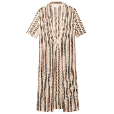 322WORKHOUSE翻领针织长开衫