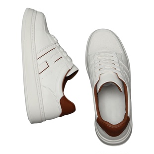 欧洲站2026春季新款真皮厚底板鞋男百搭时尚休闲鞋轻便时尚增高鞋