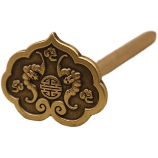 中式黄铜匾托牌匾招牌十字绣云托防氧化铜挂钉画框壁挂装饰挂画钩