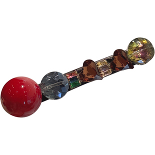 红色彩钻碎发刘海发夹一字夹边夹女侧边高级感前额发卡鸭嘴夹发饰