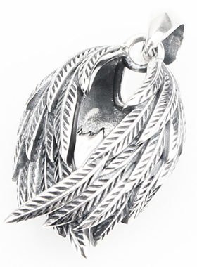 925纯银男女天使翅膀羽毛吊坠