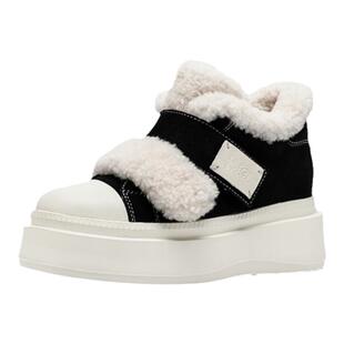 Thirty More毛毛棉鞋女款冬季新款魔术贴休闲鞋加绒厚底增高板鞋