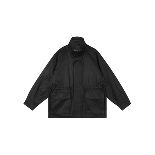 Oneup男女款洗水皮感复古机能立领拉链外套高级秋冬工装大衣夹克