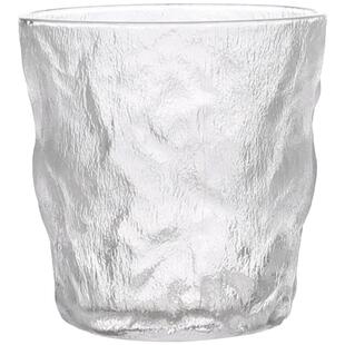 川岛屋冰川纹玻璃杯子ins风透明水杯家用牛奶咖啡杯啤酒杯高级感