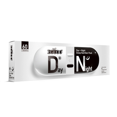 EGUOO原装进口黑白片氨基丁酸睡眠片剂营养包助眠改善睡眠片失眠