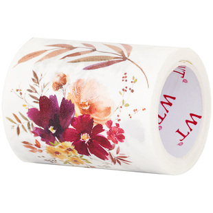 WT品牌原创胶带 花花合集 特油和纸花朵胶带PET白墨水晶油墨百搭