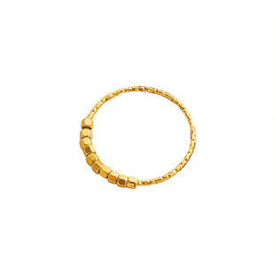 钛钢不掉色细闪精致小巧18k金小方糖戒指女轻奢冷淡风高质感指环