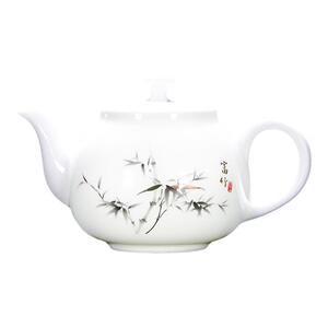 瑞峰窑羊脂玉茶具茶壶陶瓷办公室家用会客白瓷茶壶高档带礼盒送礼