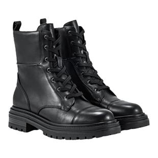 SAM EDELMAN山姆爱德曼冬黑色圆头瘦瘦粗跟马丁靴牛皮短靴女AMIRA