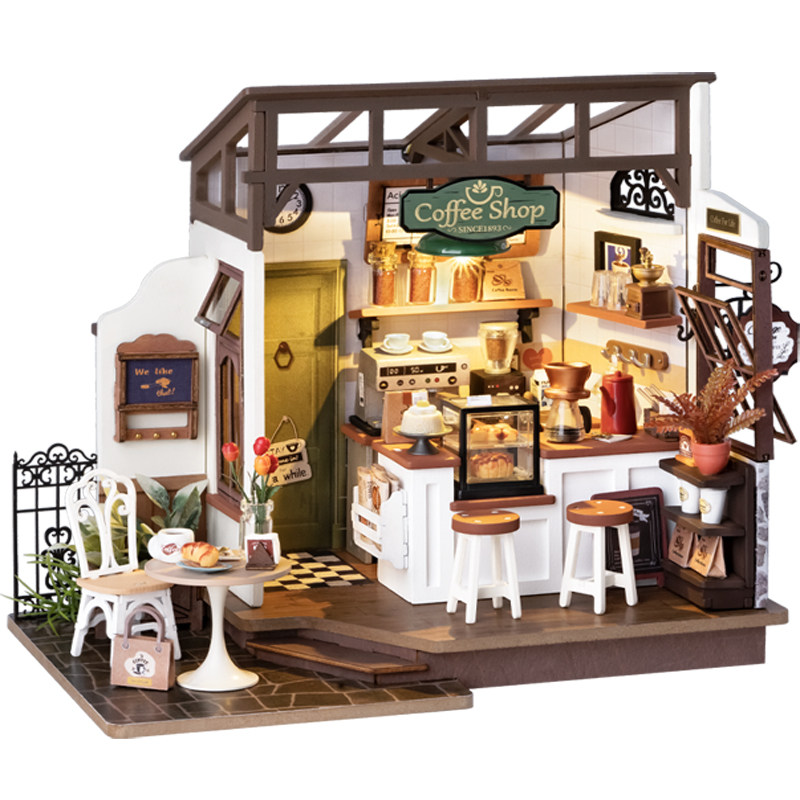 若来咖啡店diy小屋手工拼装模型