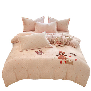 可拆洗牛奶绒被子10斤大豆被芯冬季加厚宿舍单人全套一整套棉褥子