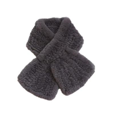 兔毛围巾交叉双面韩版女冬季