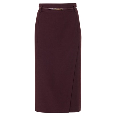 朗姿复古摩登西装半身裙通勤百搭保暖优雅裙子女2025年冬季新款