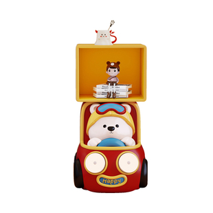 汽车卡通儿童房床头柜带灯可爱卧室男孩床边几柜置物架小型奶油风