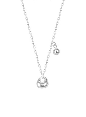 简约银色铜秤砣锁骨链女款百搭