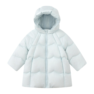 笛莎童装女童羽绒服冬季儿童女孩宝宝中长款连帽外套保暖上衣甜美