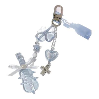 水色小提琴蓝串珠钥匙扣