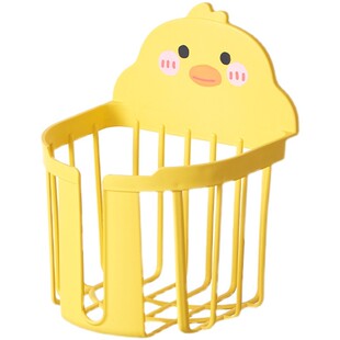 麦萌鸭厕所纸巾盒免打孔壁挂卷纸架卡通抽纸盒厕纸卫生间置物架子