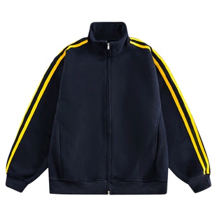 灰色三条杠卫衣外套女款秋季开衫棒球服小个子早秋冬无帽2025新款