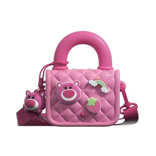 迪士尼正版草莓熊儿童斜挎包男女孩逛街旅游可爱单肩背包手提包包
