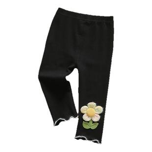 童装女小童裤子春秋装新款宝宝洋气打底裤小女孩外穿百搭开档长裤