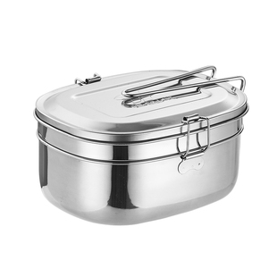 304不锈钢饭盒长方形带盖成人学生食堂打饭带饭盒便当蒸饭快餐盒