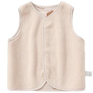 MQDmini儿童两面穿马甲秋冬季男女童加厚羊羔毛背心宝宝保暖坎肩