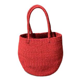 高品质蕉麻编织包ins简约菜篮子手提包日系精致手工麻编女包