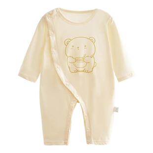 春秋薄款婴儿衣服夏季空调服纯棉双层护肚无骨睡衣贴身内衣家居服
