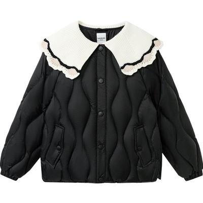 巴拉巴拉羽绒服女童拼接领面包服