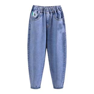 男宝裤子男童牛仔裤软秋装男孩宽松长裤高腰炸街休闲裤中大童韩范