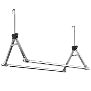 阳台折叠晾衣架家用晒被子神器升降双挂杆衣架悬挂式不锈钢晾衣杆