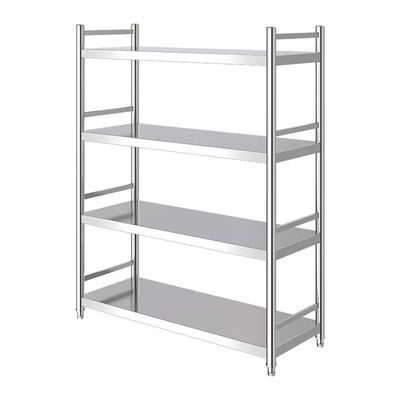 不锈钢厨房置物架落地多层收纳架微波炉烤箱架子加厚货架家用橱柜