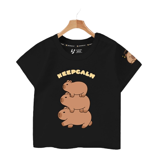 卡皮巴拉可爱水豚君卡比巴卡通短袖T恤衫男女儿童装学生纯棉半袖