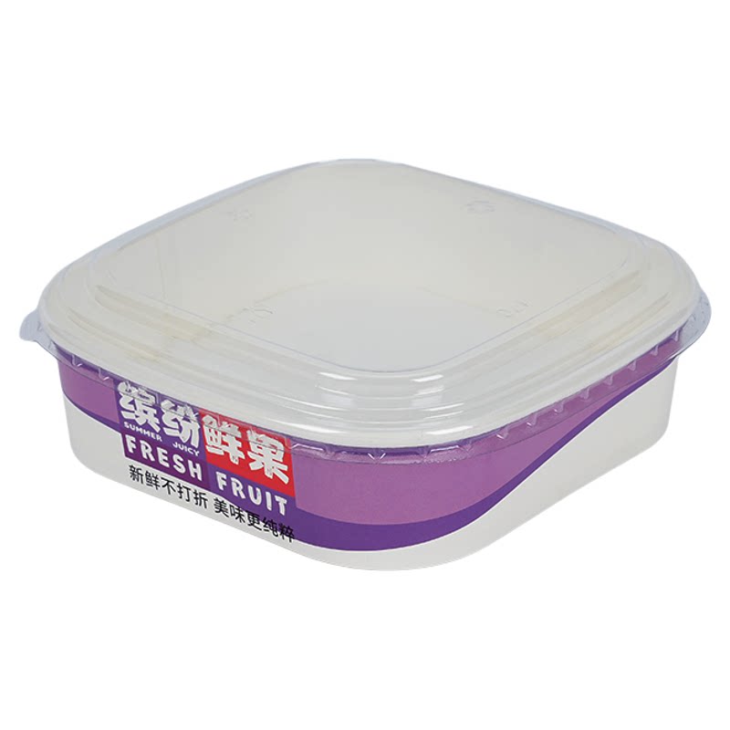 正方形牛皮纸水果盒果切打包盒