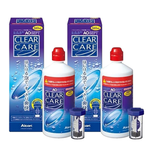 日本原装AO爱尔康ClearCare蓝澈双氧水软性隐形眼镜护理液360ml*2