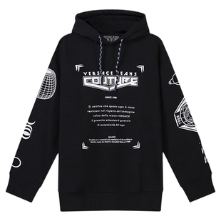 Versace范思哲 VJC 男士中长款宽松风格加绒连帽卫衣银泰 300095