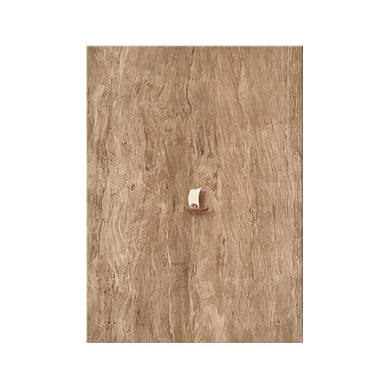 艺术小船木纹肌理感挂画