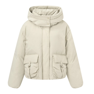 RAIVE2026春流行女外套面包服工装口袋设计宽松韩版鸭绒羽绒服