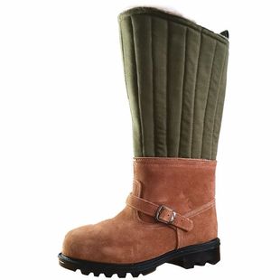 羊毛雪地靴冬季长高筒地勤靴东北户外男真皮防滑保暖靴高腰棉鞋靴