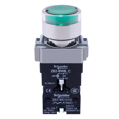 正品施耐德XB2BW带灯按钮开关