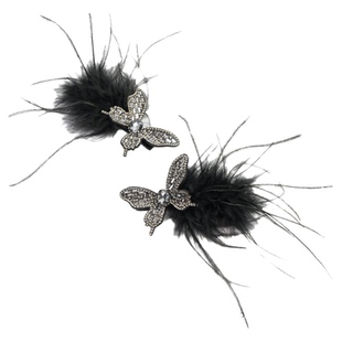 兰壹壹萤火虫鸭嘴夹轻盈灵动蝴蝶羽毛刘海夹2024新款高级发夹发饰