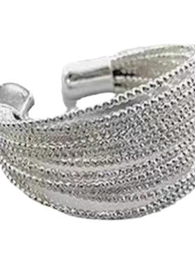 个性高级戒指线条开口多层指环女