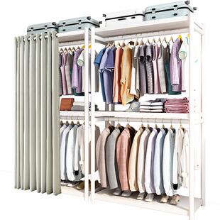 衣柜家用卧室内落地网红金属衣帽架子衣帽间收纳简易组装挂衣架