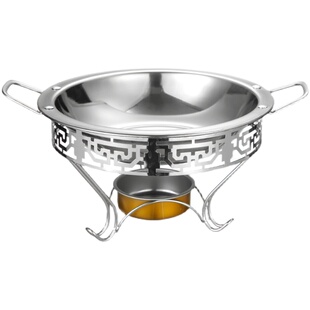 酒精炉小火锅干锅锅仔家用套装商用饭店固体酒精火锅炉不锈钢餐具