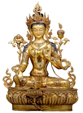 绿度母佛像西藏密宗居家供奉摆件