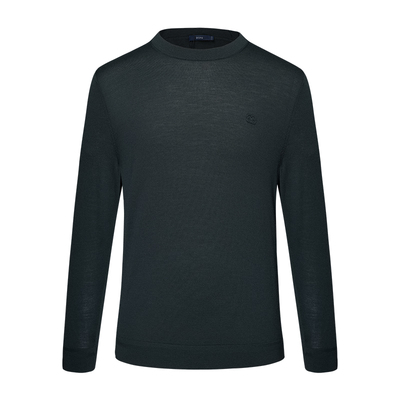 堡尼秋冬新品商务圆领修身毛衣净色休闲针织衫纯羊毛衫JO640152A