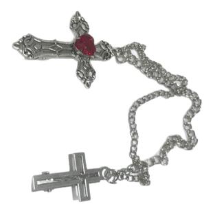 【血色古堡】日韩ins复古哥特暗黑萝莉塔发夹十字架红色水钻发饰